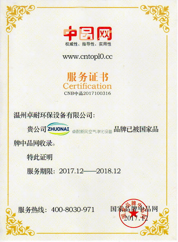 卓耐環(huán)保榮獲《中品網(wǎng)》權(quán)威性、指導性、實用